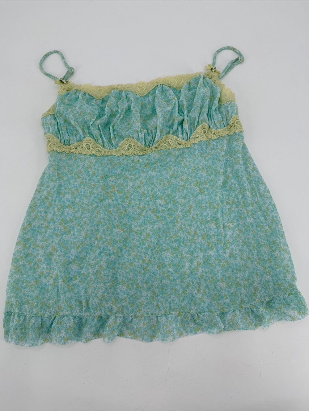 Vintage Y2K Sheer Babydoll Romantic Boho Tank Top Medium